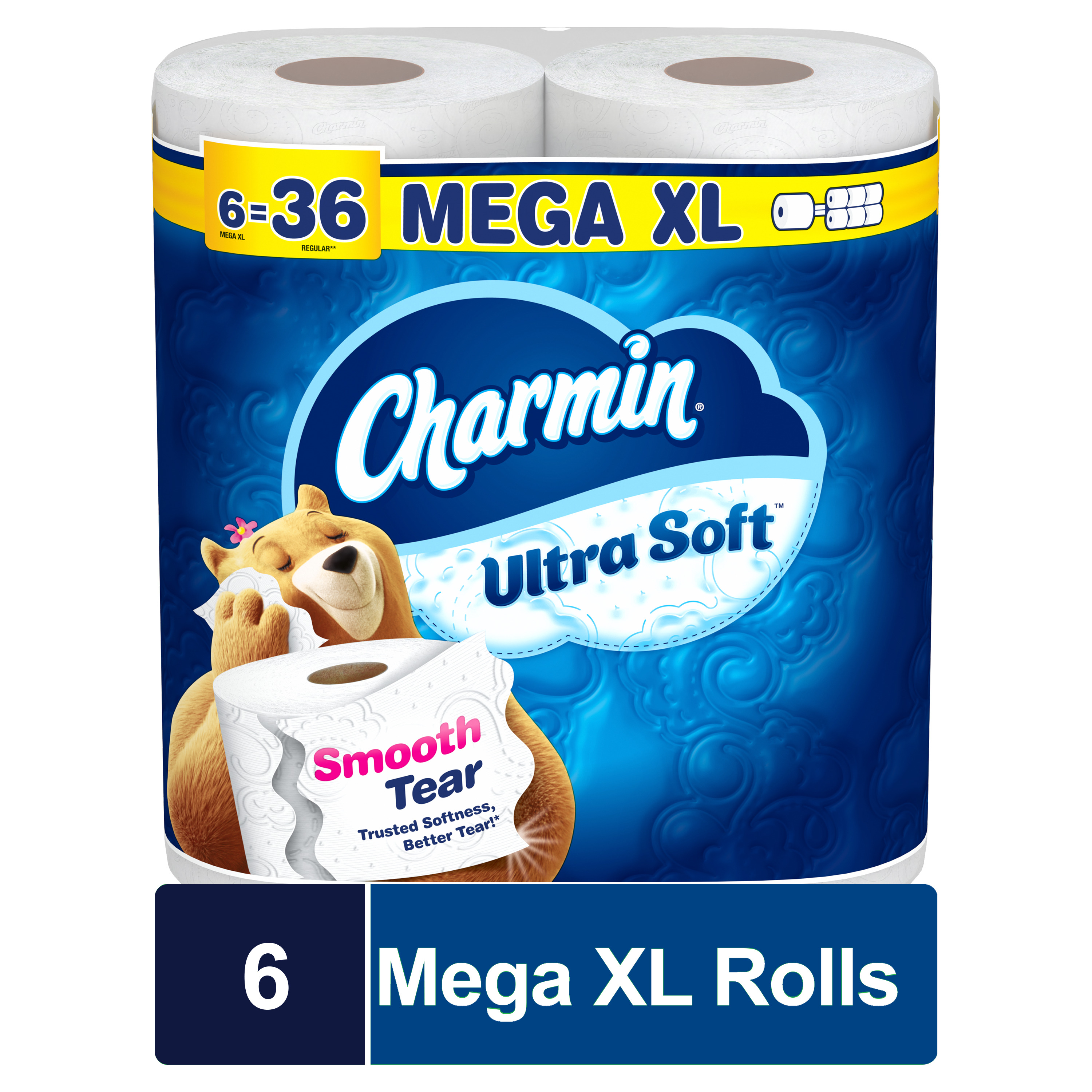 Papel higiénico Charmin Ultra Soft, 6 rollos Mega XL, 336 hojas por rollo, 6 CT