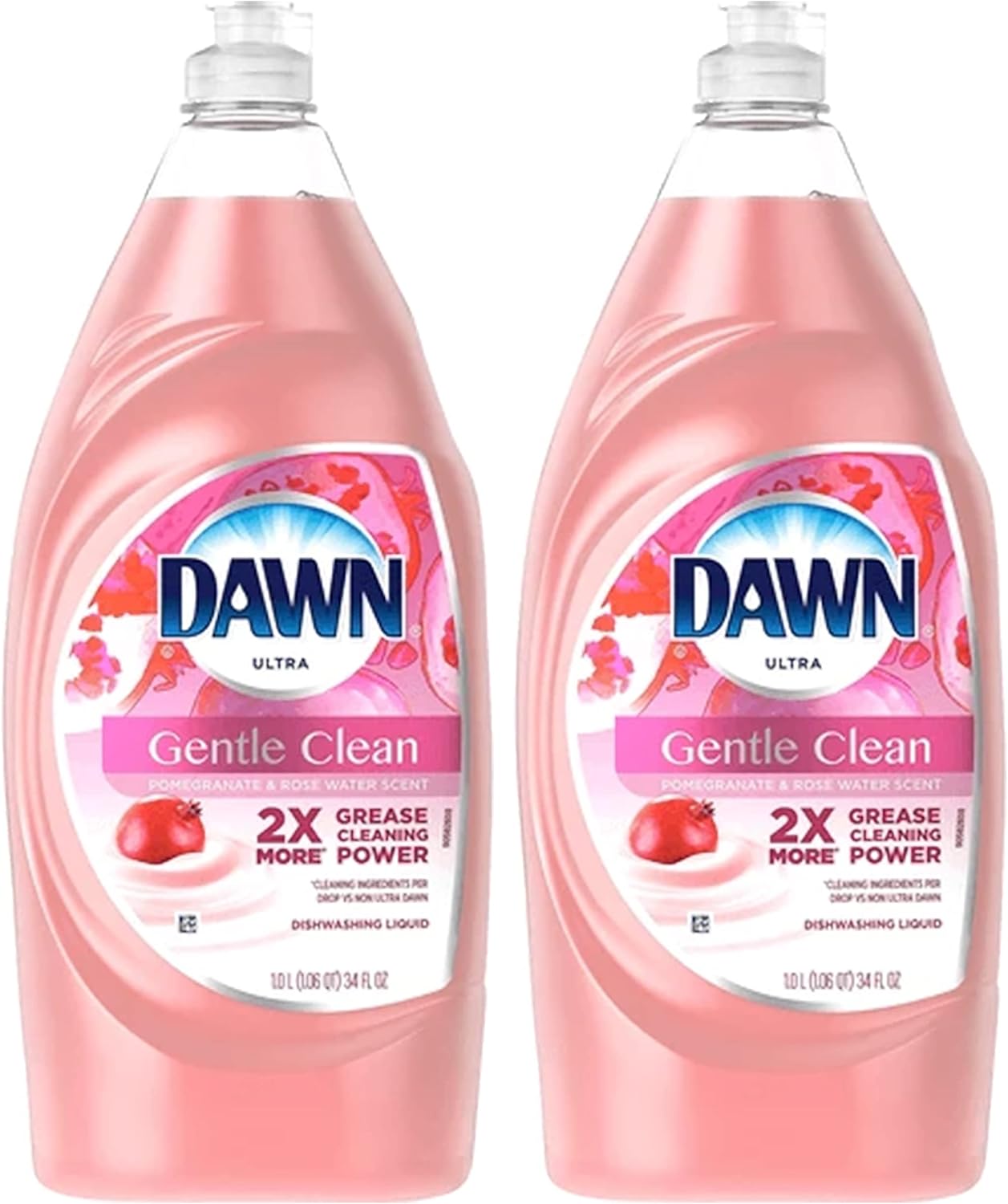 Lavatrastes líquido Dawn Ultra, Granada y Agua de Rosa, 34 fl oz (paquete de 2), 2 x 34 fl oz