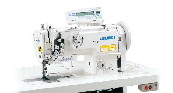 Máquina recta alimentación unísona JUKI LU-1560N-7 de 2 agujas, The high, 16mm (13mm for LU-1565N) presser foot lift enables easy material handling.