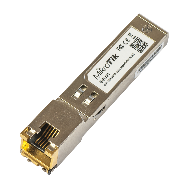Módulo SFP MikroTik S-RJ01, Data Rate: 1.25Gbps