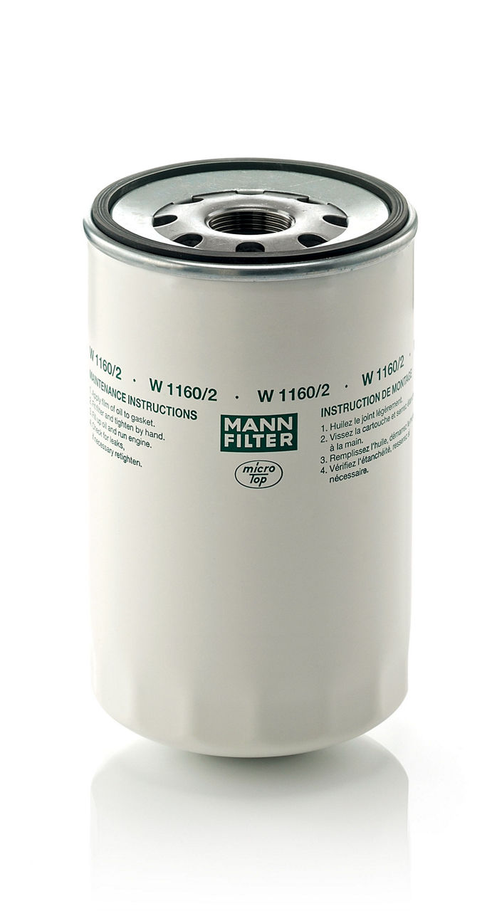Filtro de aceite MANN-FILTER W 1160/2, Outer diameter (A) = 4.3 in