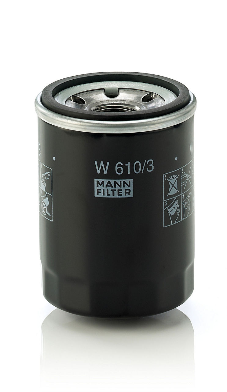 Filtro de aceite MANN-FILTER W 610/3, Outer diameter (A) = 2.6 in
