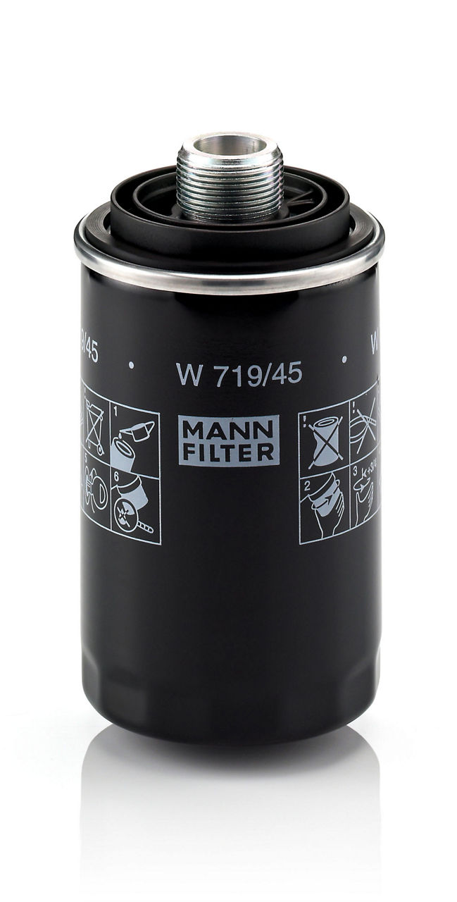 Filtro de aceite MANN-FILTER W 719/45, Outer diameter (A) = 3.0 in