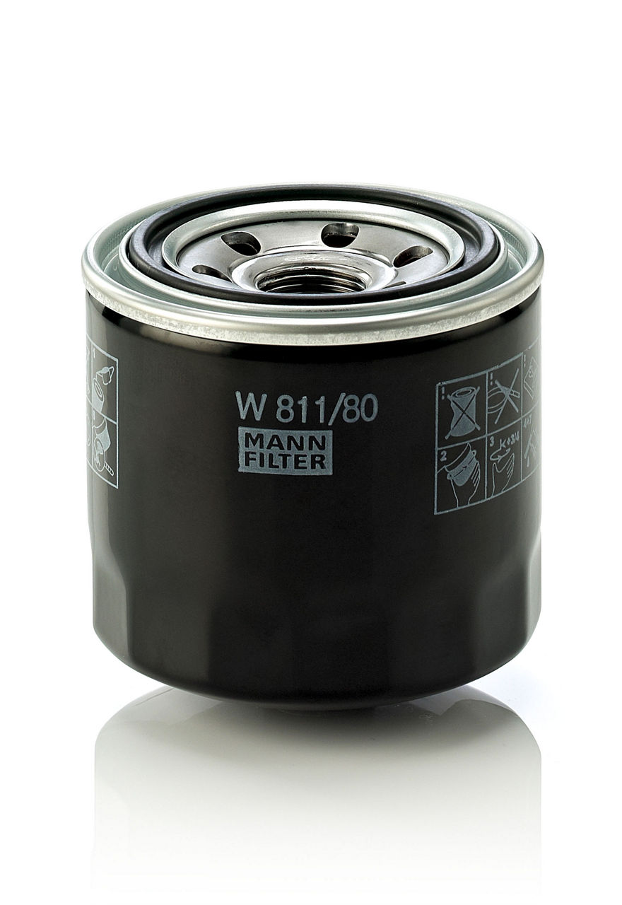 Filtro de aceite MANN-FILTER W 811/80, Outer diameter (A) = 3.2 in